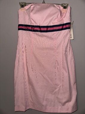 NWT Melly M Delray Beach size 2 pink strapless grosgrain bow dress